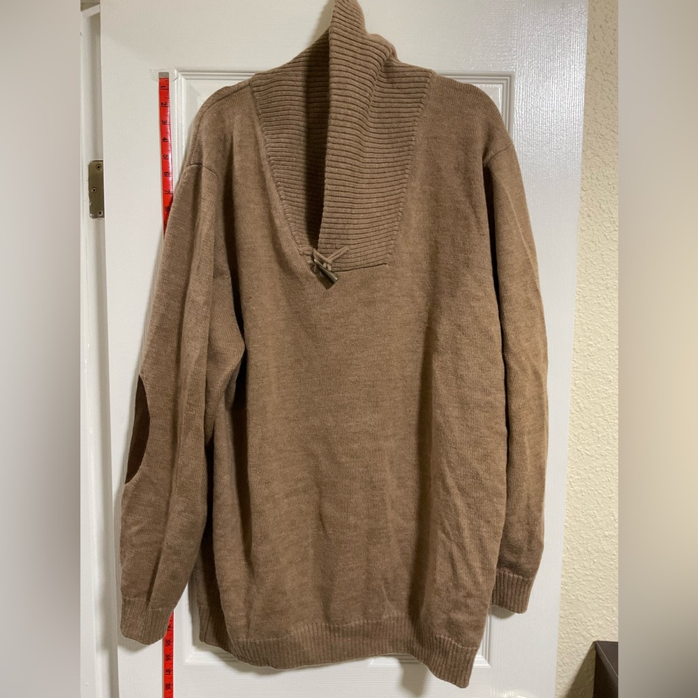 Men’s Rochester Tan Wool Sweater - Picture 2 of 11